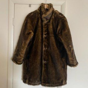 Reversible Faux Fur Mid Length Coat - GUC